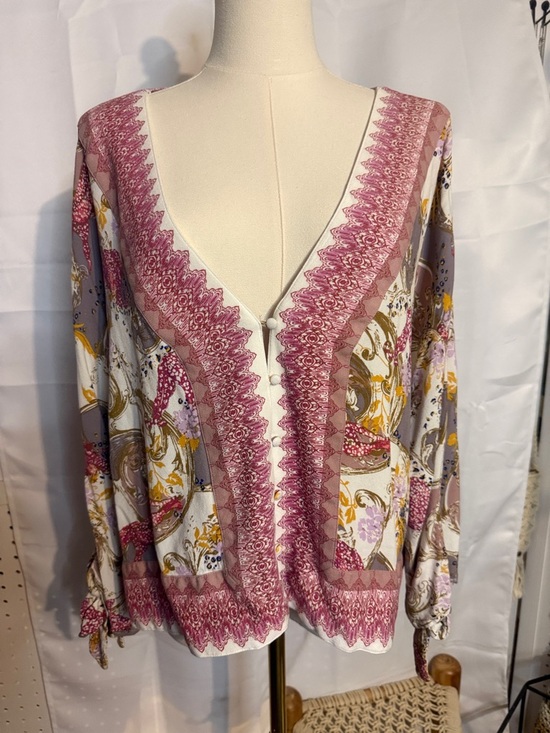 Free People Tops - Free People Pink Paisley Button-Down Blouse